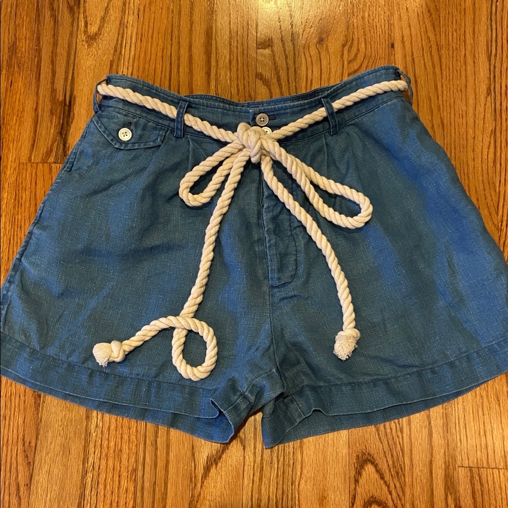 Polo Ralph Lauren womens button fly shorts with rope tie belt.  Size 8